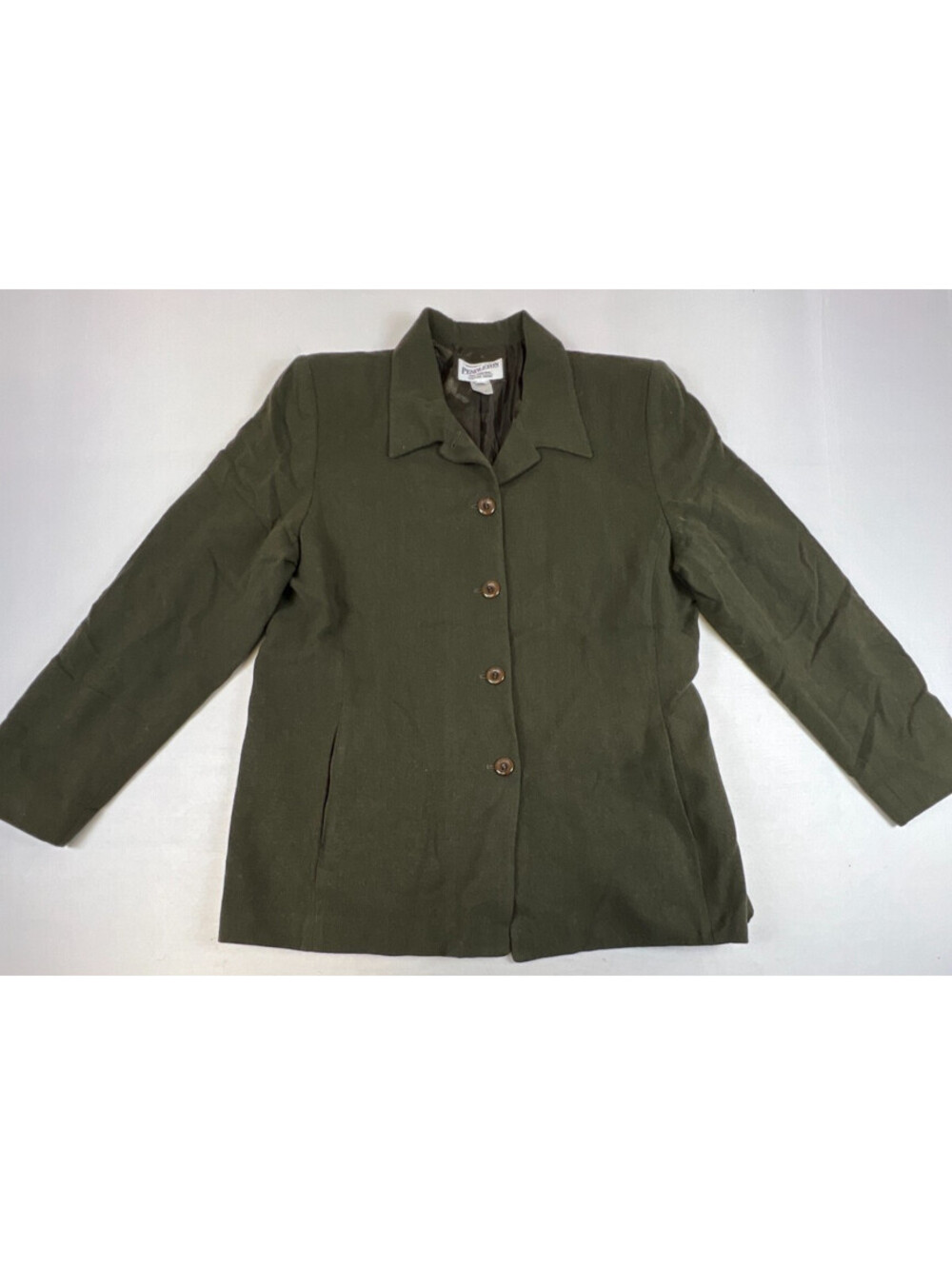 Vintage Pendleton Womens 14 Green 100% Virgin Wool Button Jacket
